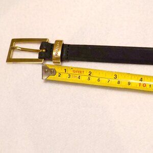 Women's thin suede black belt